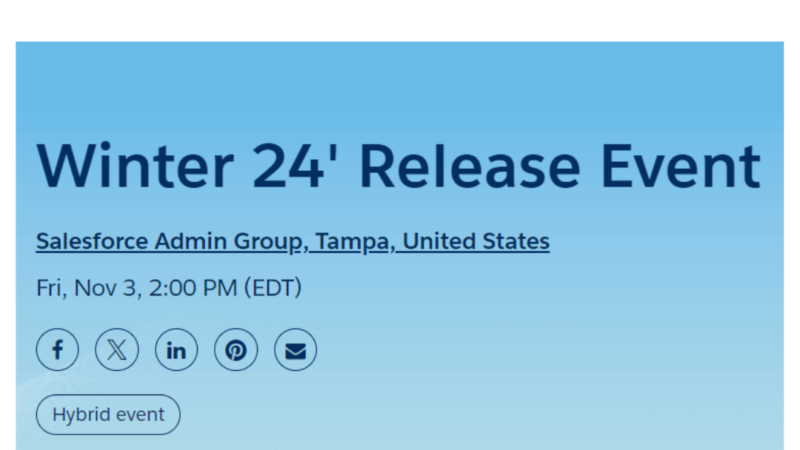 Unveiling Innovation: Winter '24 Salesforce Release Event Warms Up Tampa Bay